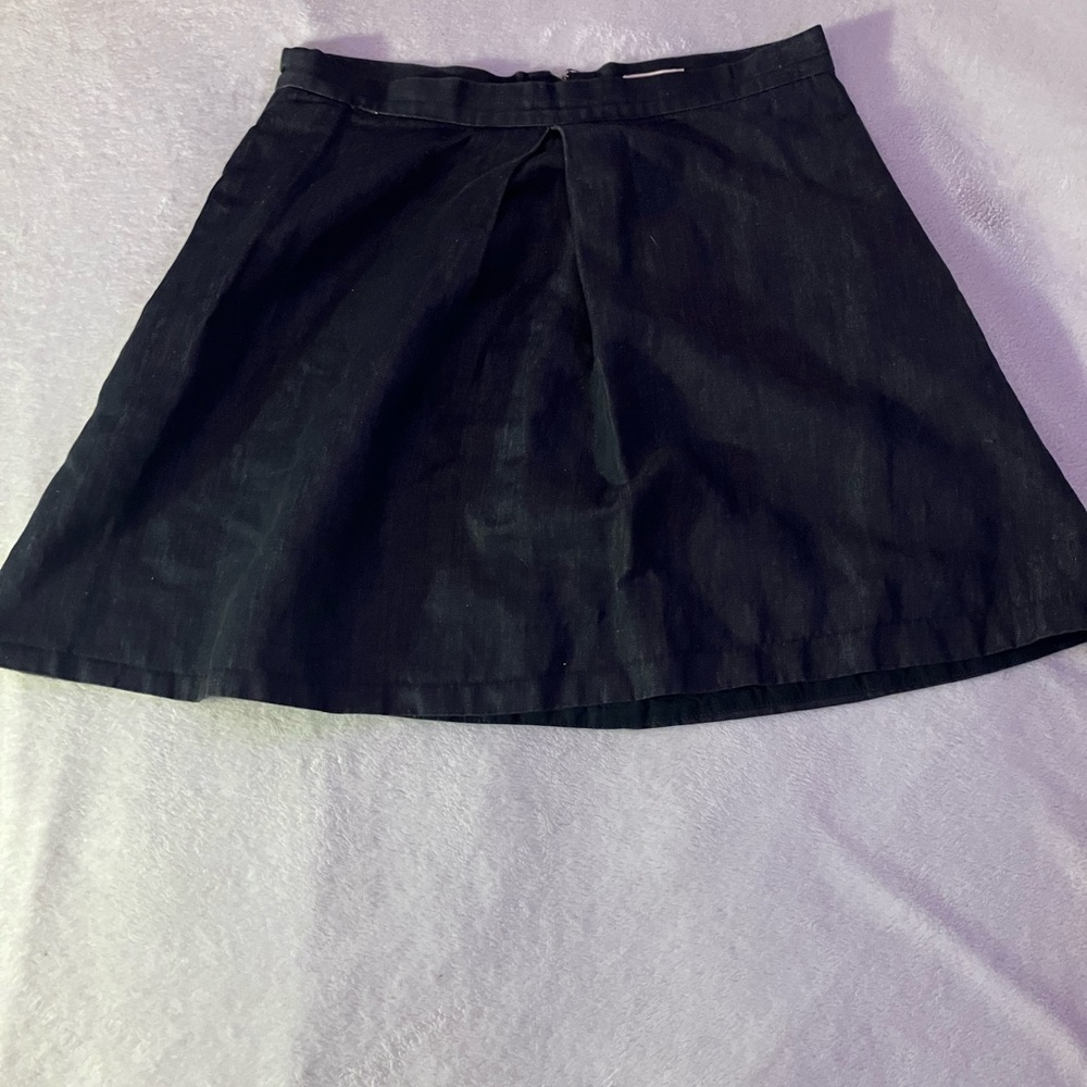 GAP Designed & Crafted Black A-Line Mini Skirt High Waist Premium Denim Small - Picture 2 of 6
